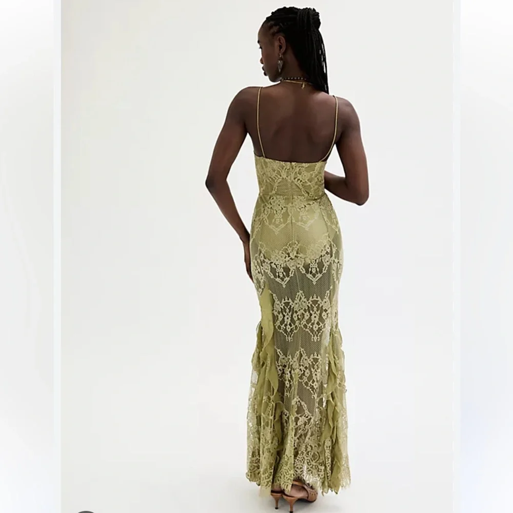 Free People For Love & Lemons Shirley Lace Bodysuit Maxi Dress - Picture 4 of 9